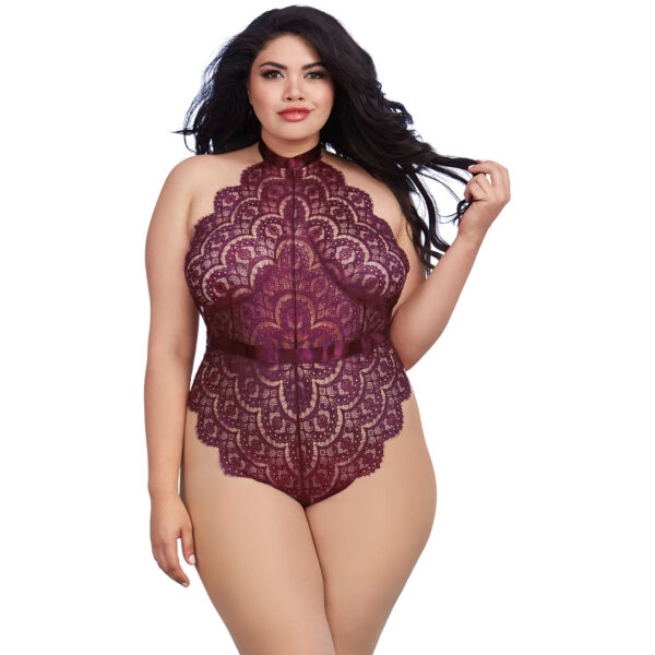 Dreamgirl Lilla Blonde Teddy Plus Size - Lilla