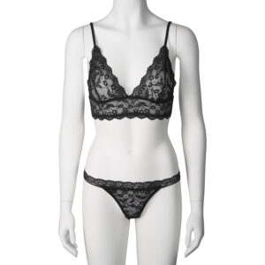 Nortie Bay Leaf Sort Bh og G-streng Sæt - Sort