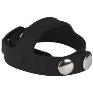 Blue Line C&B Gear Silikone T-stil Penisring med Testikel Divider - Sort