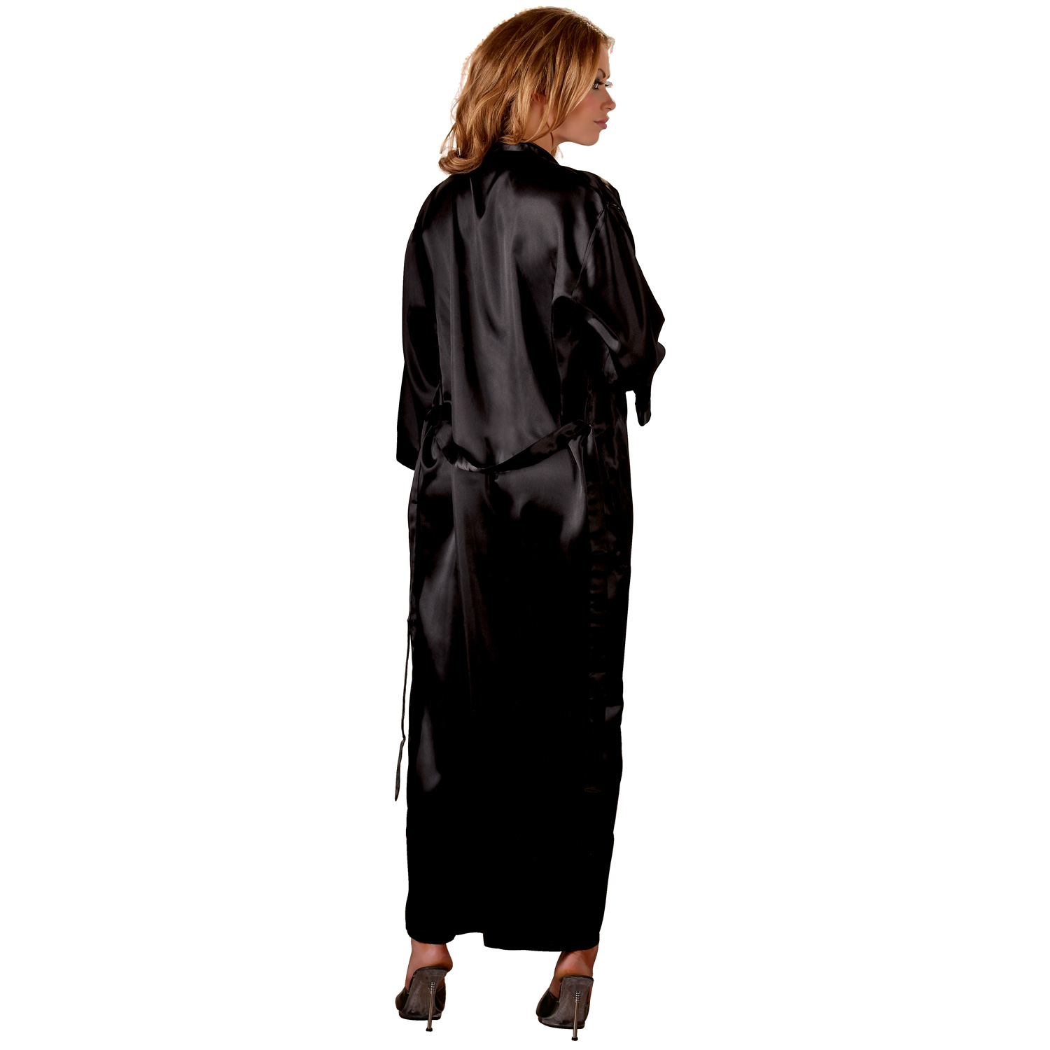 Cottelli Kimono - Sort - S/M Cottelli Kimono - Sort - S/M