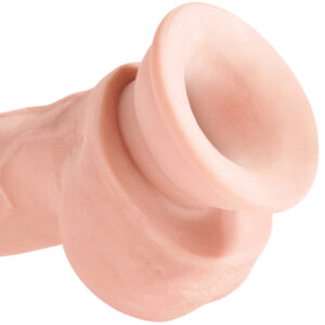 King Cock Plus Triple Density Dildo med Kugler 24 cm - Nude