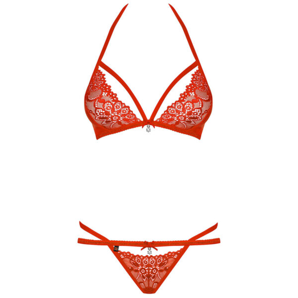 Obsessive Rød Blonde BH SætÂ - Sort - S/M