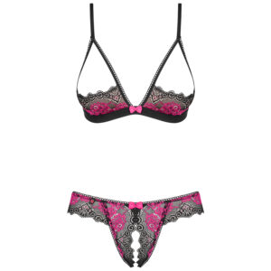 Obsessive Tulia Åben BH Sæt - Hvid - L/XL