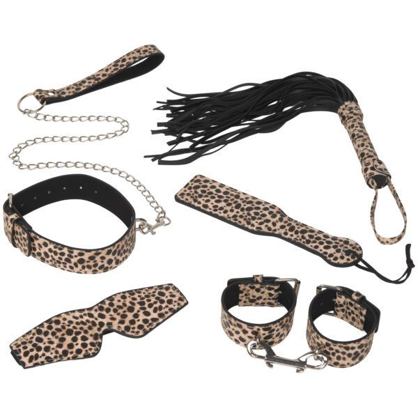 baseks Leopard Kinky Bondage Sæt 6 stk - Nude