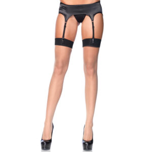 Leg Avenue Cuban Heel Strømper - Sort - One Size