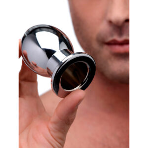 Master Series Aluminium Tunnel Butt Plug - Sølv - L