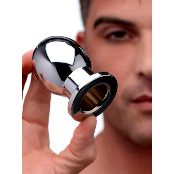 Master Series Aluminium Tunnel Butt Plug - Sølv - M