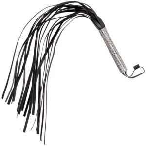 Sex & Mischief Sparkle Flogger med Rhinsten 78 cm - Sort