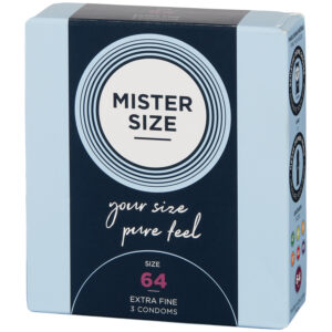 Mister Size PureFeel Kondom 3 stk - Klar - 64 mm