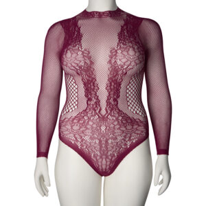 Nortie Clover Bundløs Bordeaux Bodystocking Plus Size - Bordeaux