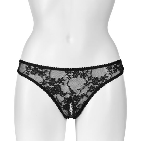 Nortie Siv Bundløs Blonde G-Streng - Sort - L/XL