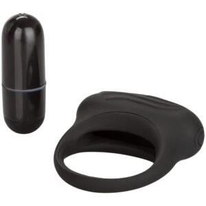 CalExotics Silicone Lovers Arouser Penisring Med Vibrator - Sort