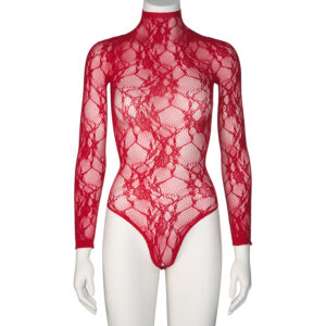 Nortie Riga Rød Blonde Bundløs Bodystocking - Rød