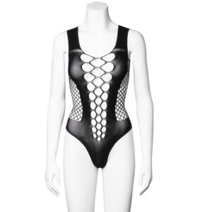 Nortie Sigrid Net Bodystocking - Sort - One Size