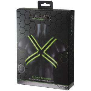 Ouch! Glow in the Dark Cross Bryst Harness - S/M