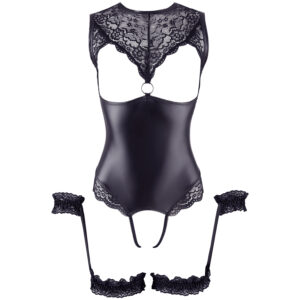 Cottelli Bondage Åben Bodystocking - Sort - XL