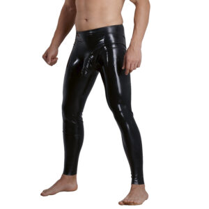 Late X Latex Bukser med Penis Sleeve Mænd - Sort - S