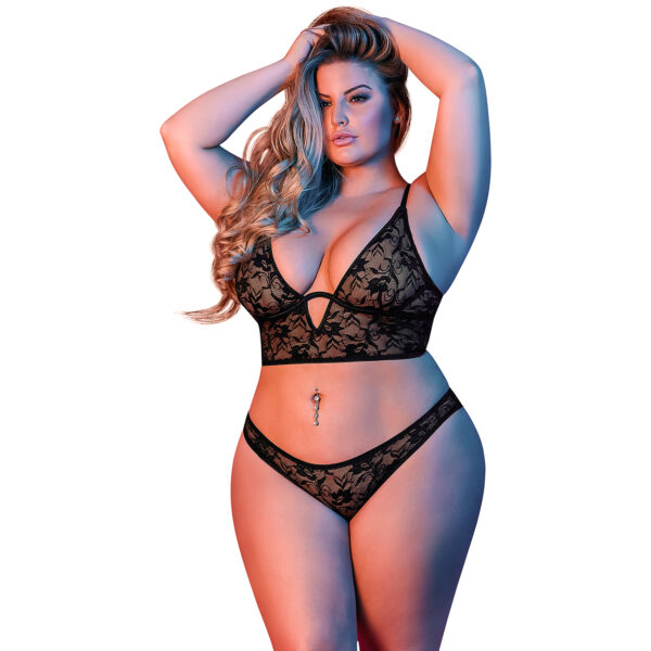 Magic Silk Longeline BH Sæt Plus Size - Sort - Queen Size