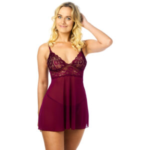Nortie Basil Bordeaux Babydoll Sæt - Bordeaux