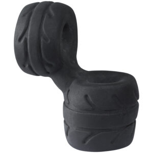 Perfect Fit Penis- og Testikelring + Stretcher - Sort