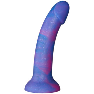baseks Blue Galaxy Silikone Dildo 18 cm - Blå