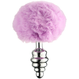 Alive BDSM Line Purple Fluffy Twist Metal Butt Plug M - Lilla