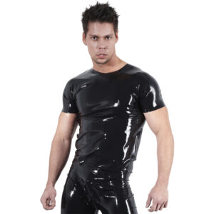 Late X Latex T-Shirt Mænd - Sort - XL