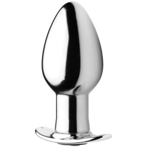 Master Series Chrome Blast Stor Fjernbetjent Butt Plug - Grå