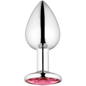 Sinful Pink Jewel Metal Butt Plug Small - Sølv