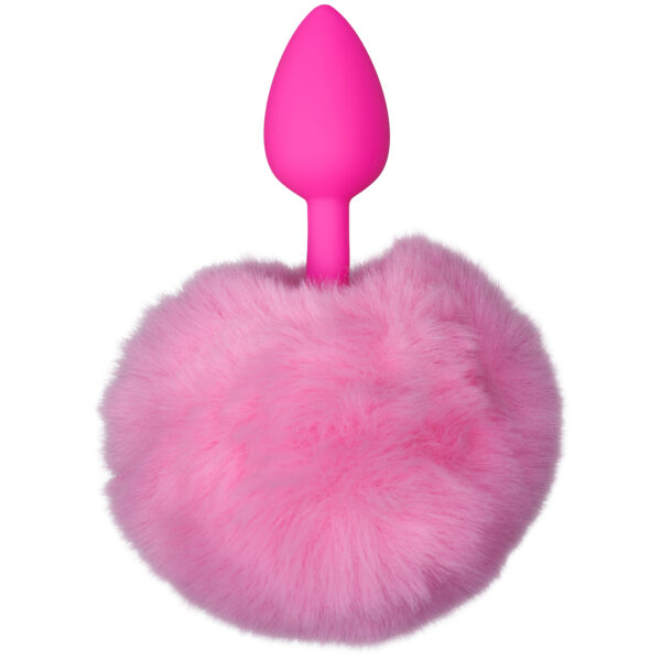 baseks Pink Furry Bunny Tail Butt Plug - Rosa
