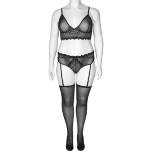 Nortie Poppy Bralette Sæt Plus Size - Sort