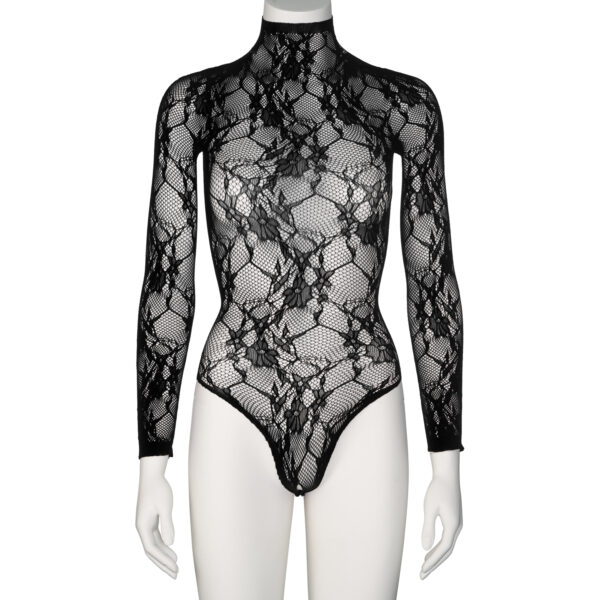 Nortie Riga Sort Blonde Bundløs Bodystocking - Sort - One Size