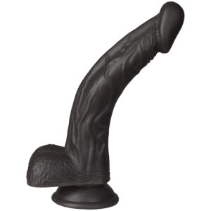 Willie City Mørk Klassisk Realistisk Kurvet Dildo 23 cm - Brun