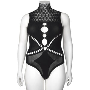 Nortie Blossom Taiga Bodystocking Plus Size - Sort