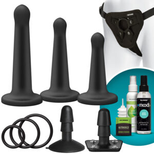 Doc Johnson Vac-U-Lock Silikone Pegging Strap-On Sæt - Sort