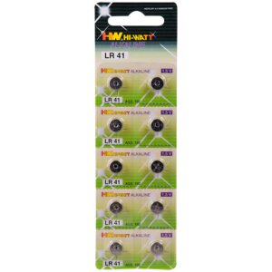 Hi-Watt Alkaline Batterier AG3 - LR41 10 stk - Sølv