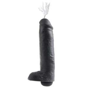 King Cock Realistisk Sprøjte Dildo 28 cm - Sort