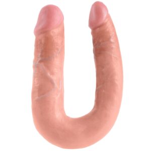 King Cock U Shaped Double Trouble Dobbelt Dildo - Sort