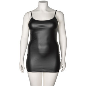 Nortie Fetish Wetlook Minikjole Plus Size - Sort