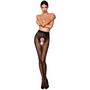 Passion Sorte Bundløse Tights - Sort - S/M