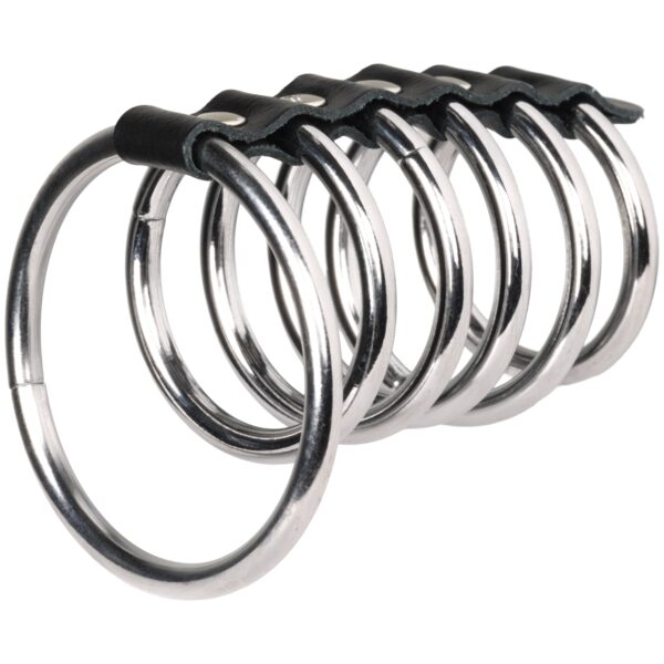 Rimba Metal Penisring Tube med Testikelring - Sølv