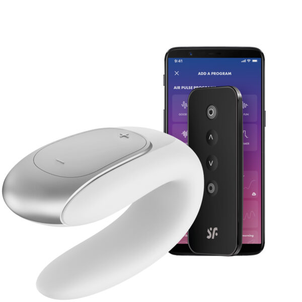 Satisfyer Double Fun App-Styret Par Vibrator - Hvid