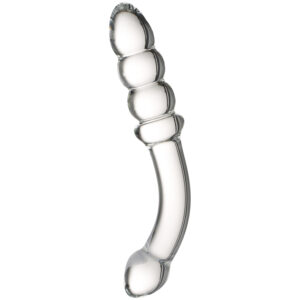 Sinful Ribbed Glas Dildo - Klar
