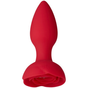 baseks Rose Vibrerende Butt Plug - Rød