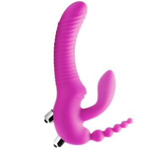 Strap U Regal Rider Vibrerende Triple G Strap-On Dildo - Pink