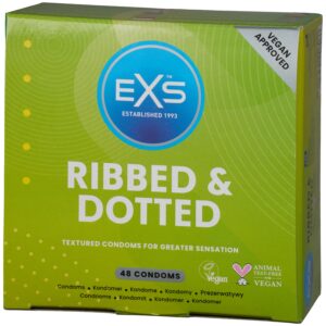 EXS Ribbed & Dotted Kondomer 12 stk - Klar