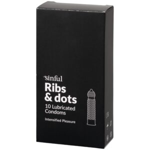 Sinful Ribs & Dots Kondomer 10 stk. - Klar