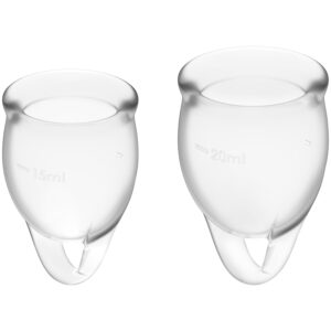 Satisfyer Feel Confident Menstruationskop Clear 2 pak - Klar