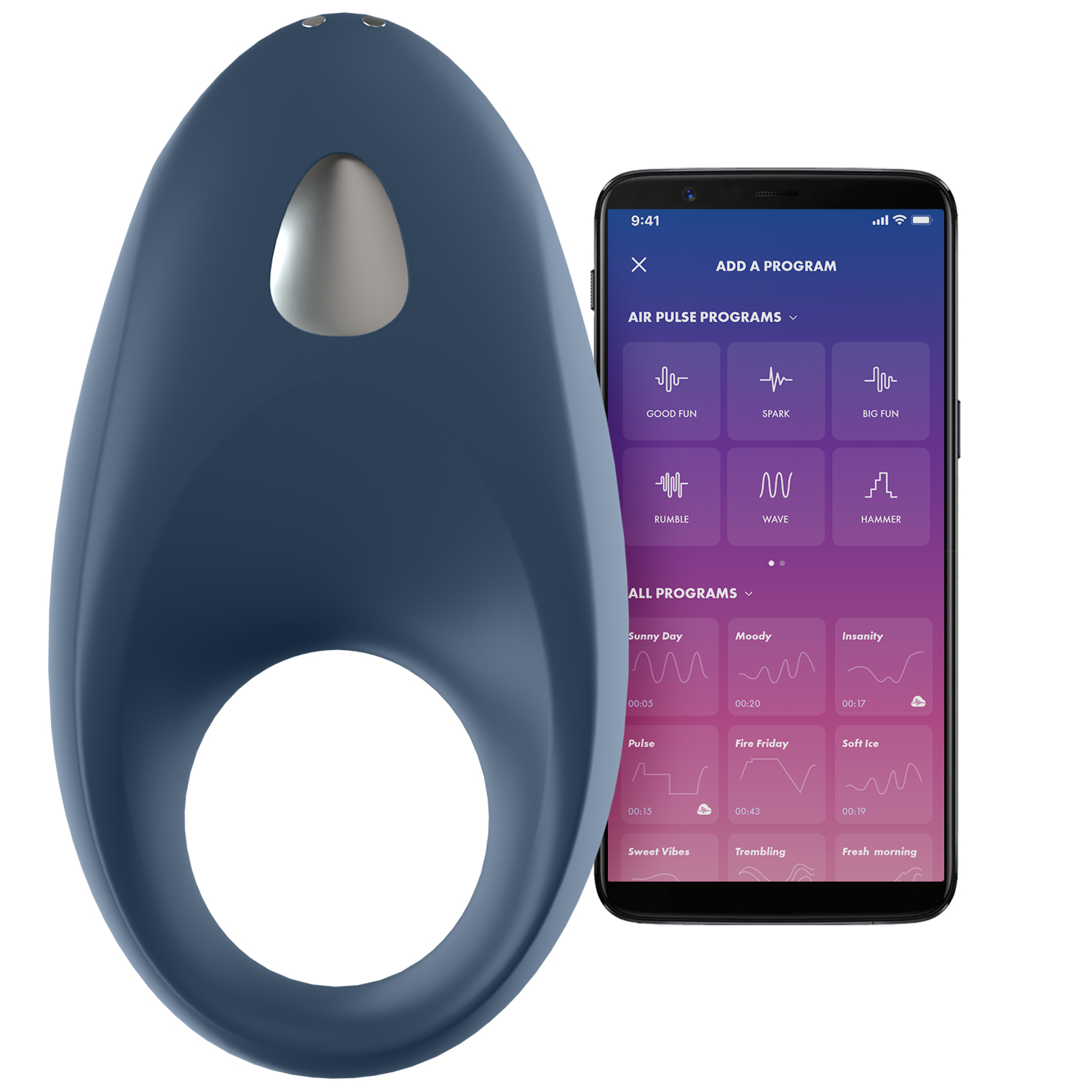 Satisfyer Mighty One Vibrerende Penisring - Mørkeblå Satisfyer Mighty One Vibrerende Penisring - Mørkeblå