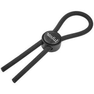 Sinful Booster Justerbar Lasso Penisring - Black